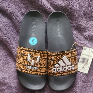 Adidas Kids Slide Sandals - Black and Gold